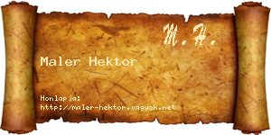 Maler Hektor névjegykártya